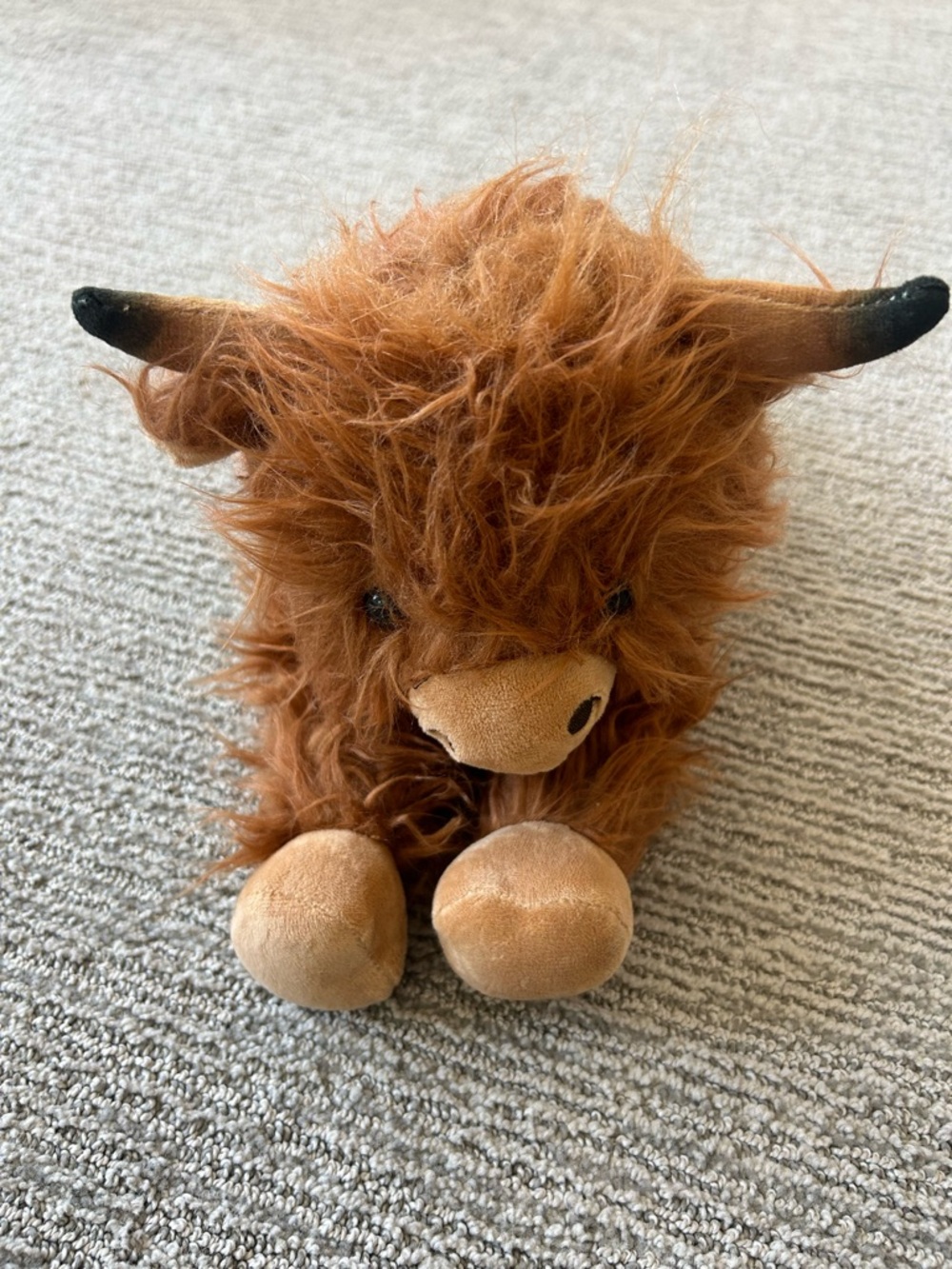 Plush Highland Cow Stuffed Animal in Rust Brown